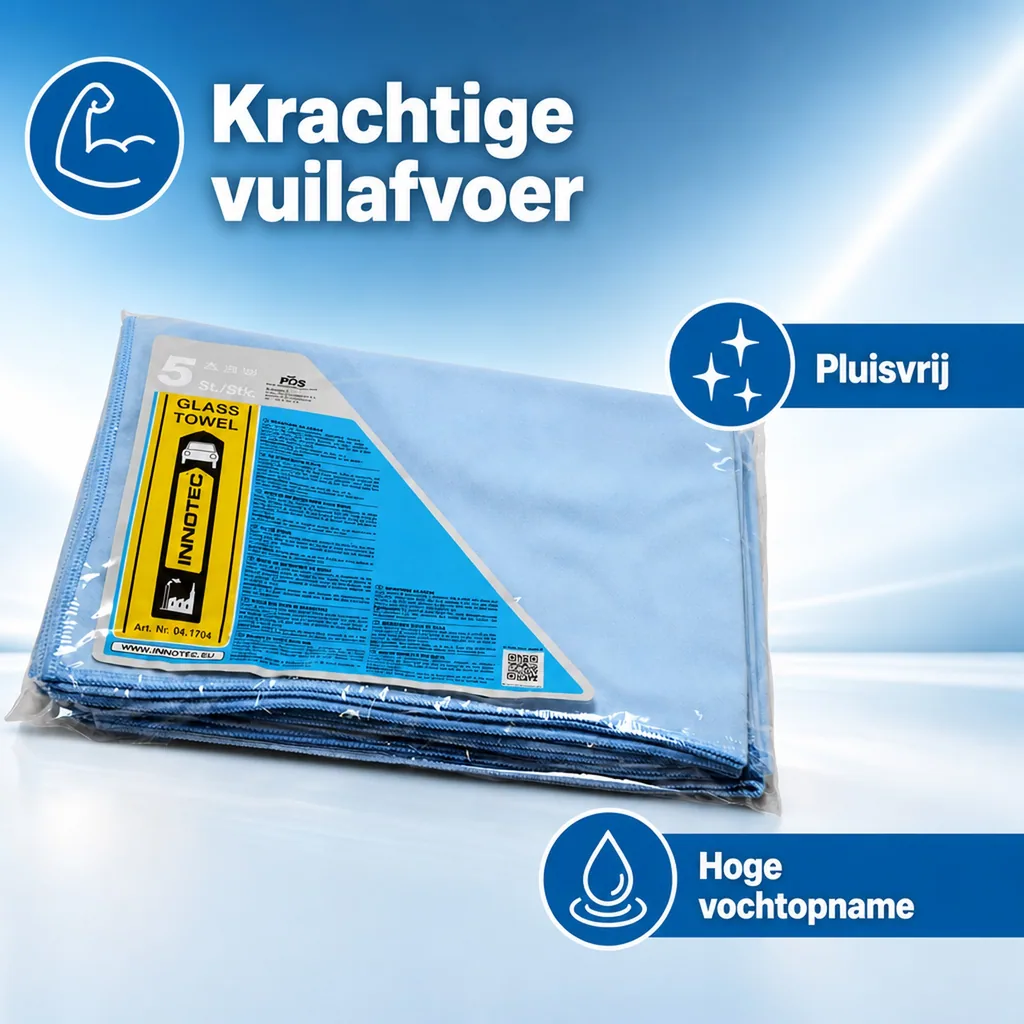 Glazen doek blauw, 5 stuks, doek voor glas