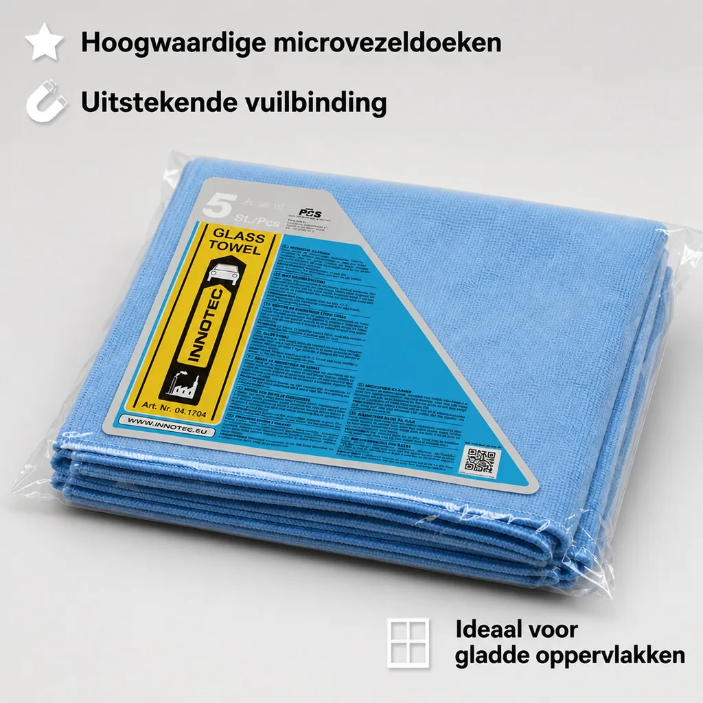 Glazen doek blauw, 5 stuks, doek voor glas