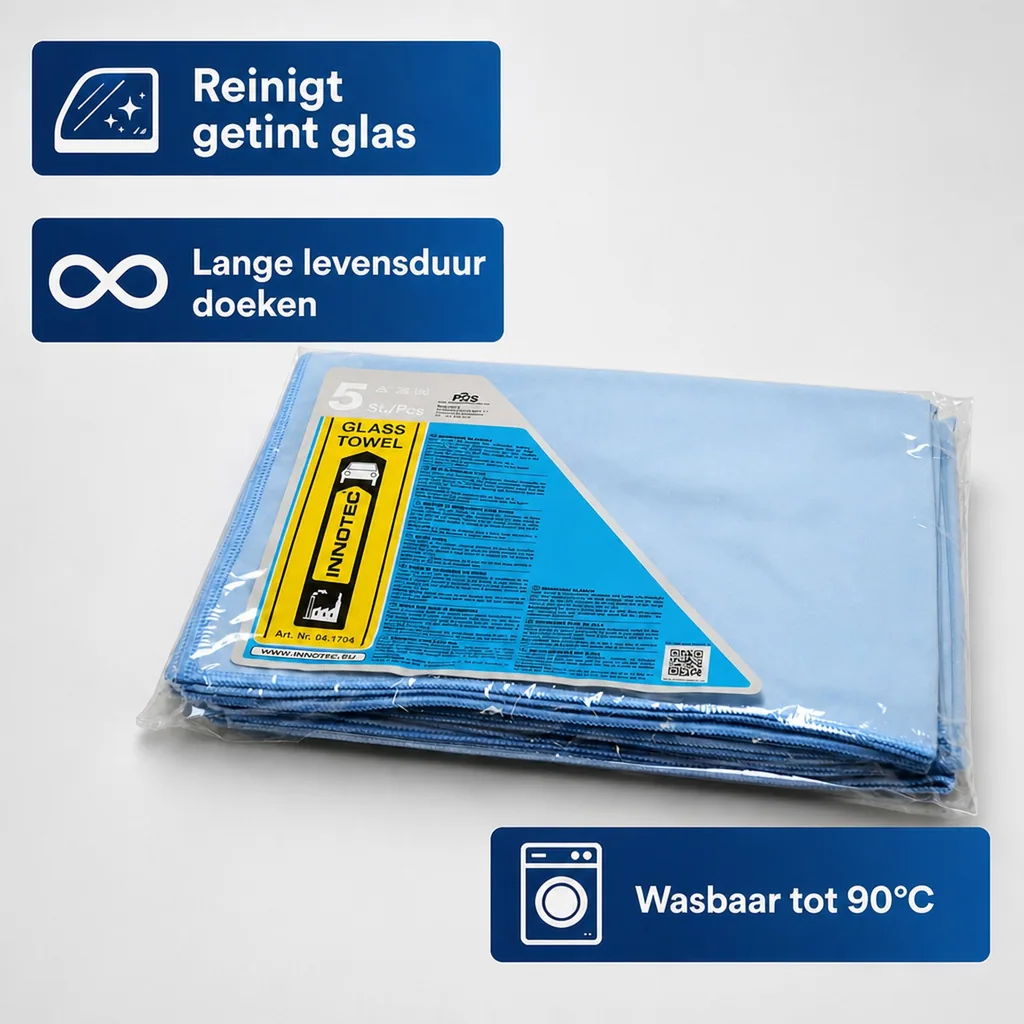 Glazen doek blauw, 5 stuks, doek voor glas