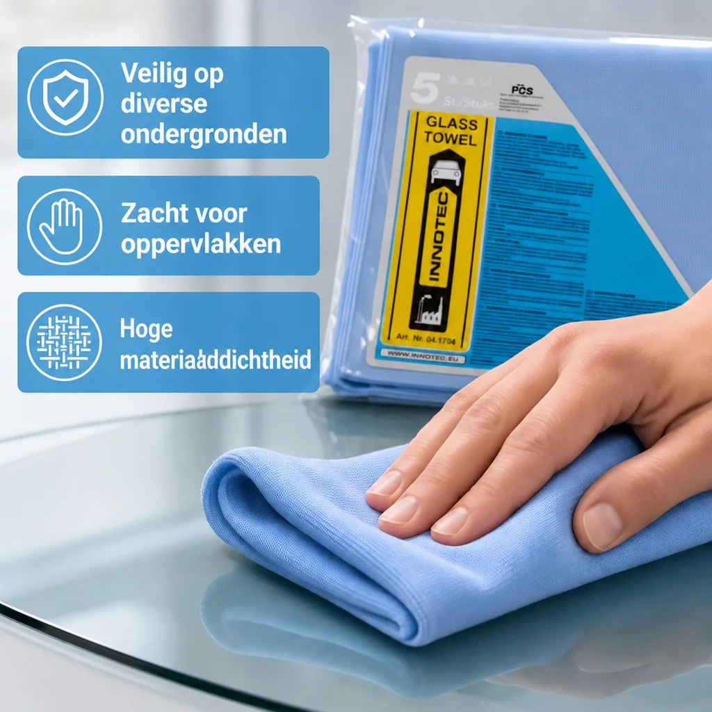Glazen doek blauw, 5 stuks, doek voor glas