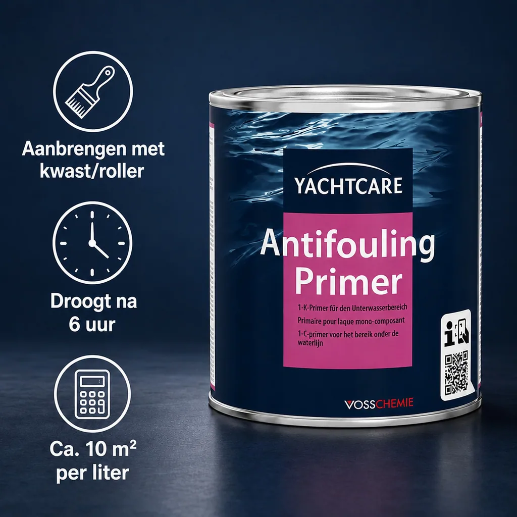 Antifouling primer 750 ml, matte grijs, grondverf boot