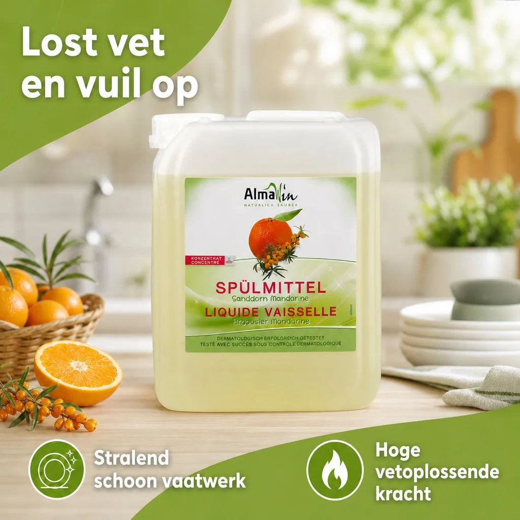 Afwasmiddel 5 liter, Natuurlijk afwasmiddel, Afwaszeep