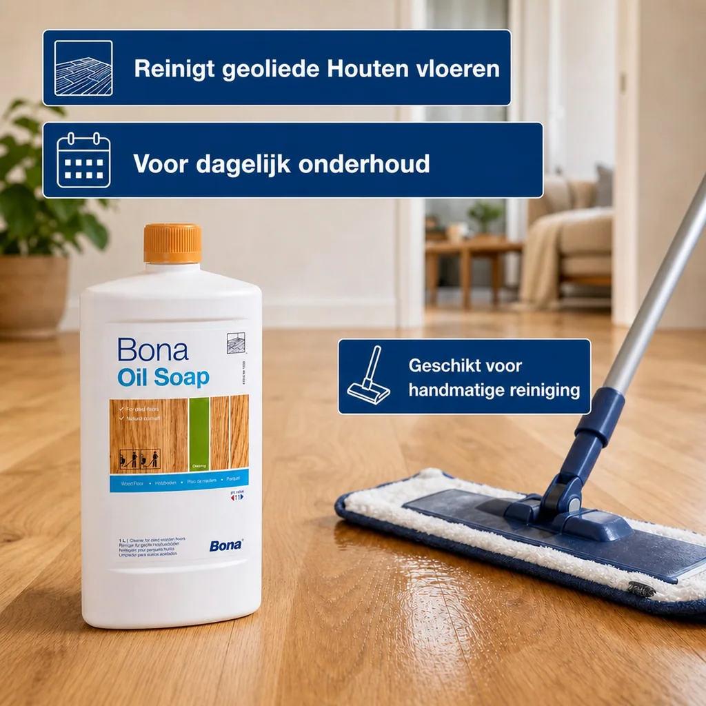 Bona Olie Zeep 1 Liter, Onderhoudszeep, Houten vloer zeep
