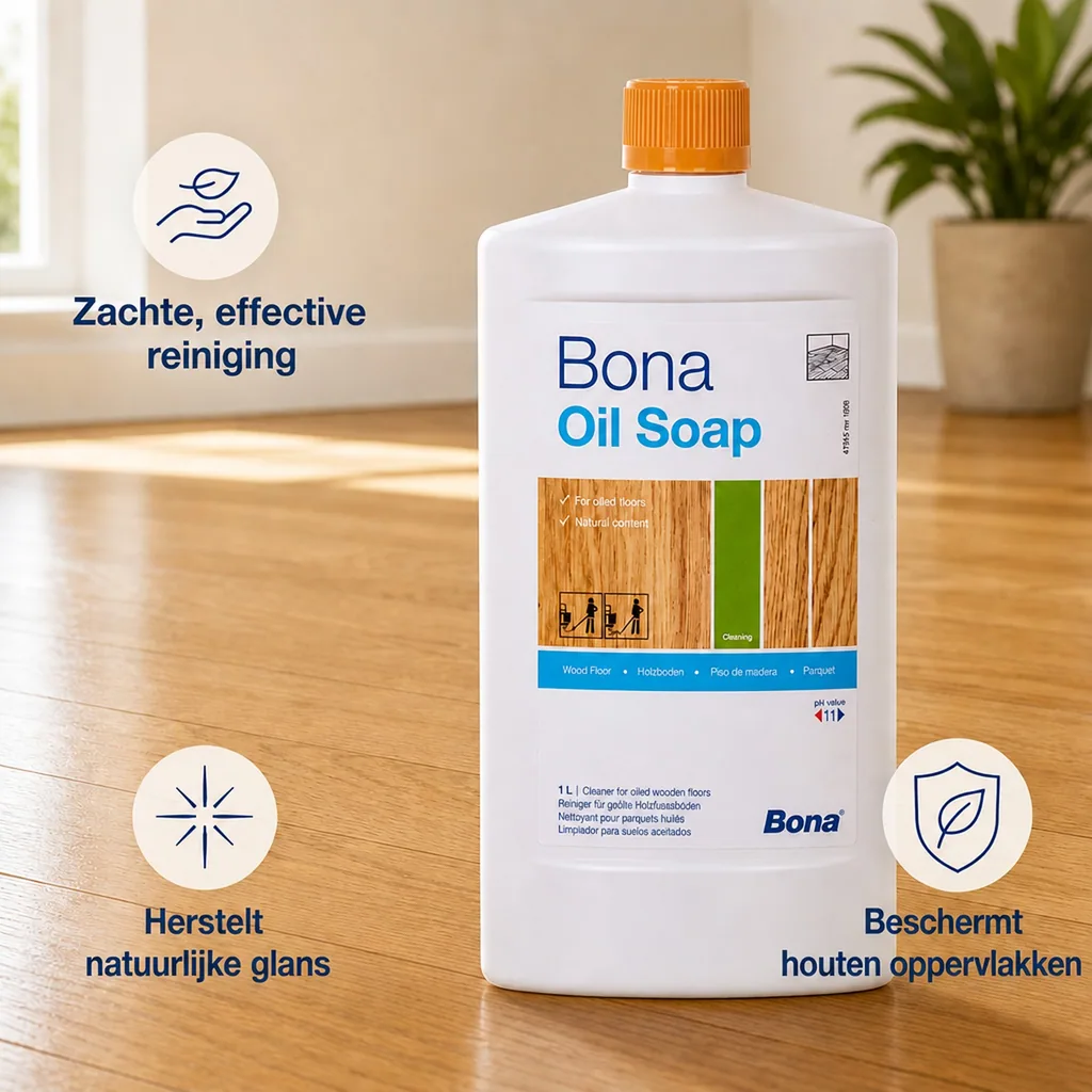 Bona Olie Zeep 1 Liter, Onderhoudszeep, Houten vloer zeep