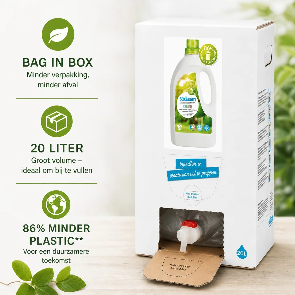 Wasmiddel kleur, vloeibaar wasmiddel, 20 liter, met limoen geur, voor gekleurde was