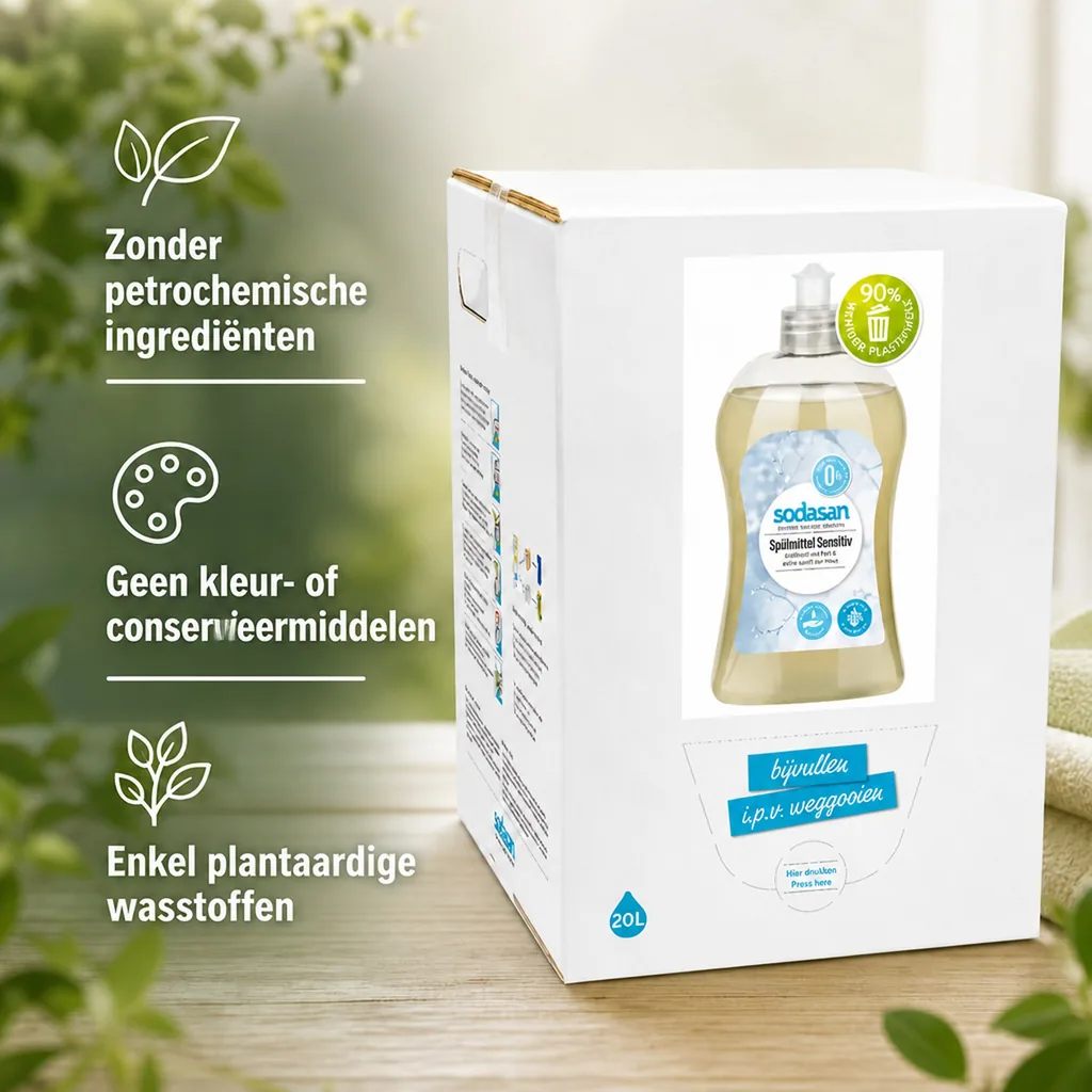 Afwasmiddel gevoelige huid, 20 Liter, Bag in Box, natuurlijk afwasmiddel, ecologisch afwasmiddel