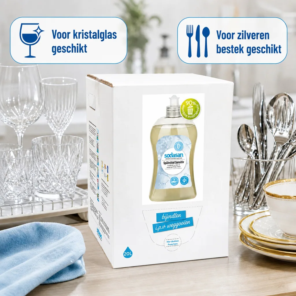 Afwasmiddel gevoelige huid, 20 Liter, Bag in Box, natuurlijk afwasmiddel, ecologisch afwasmiddel
