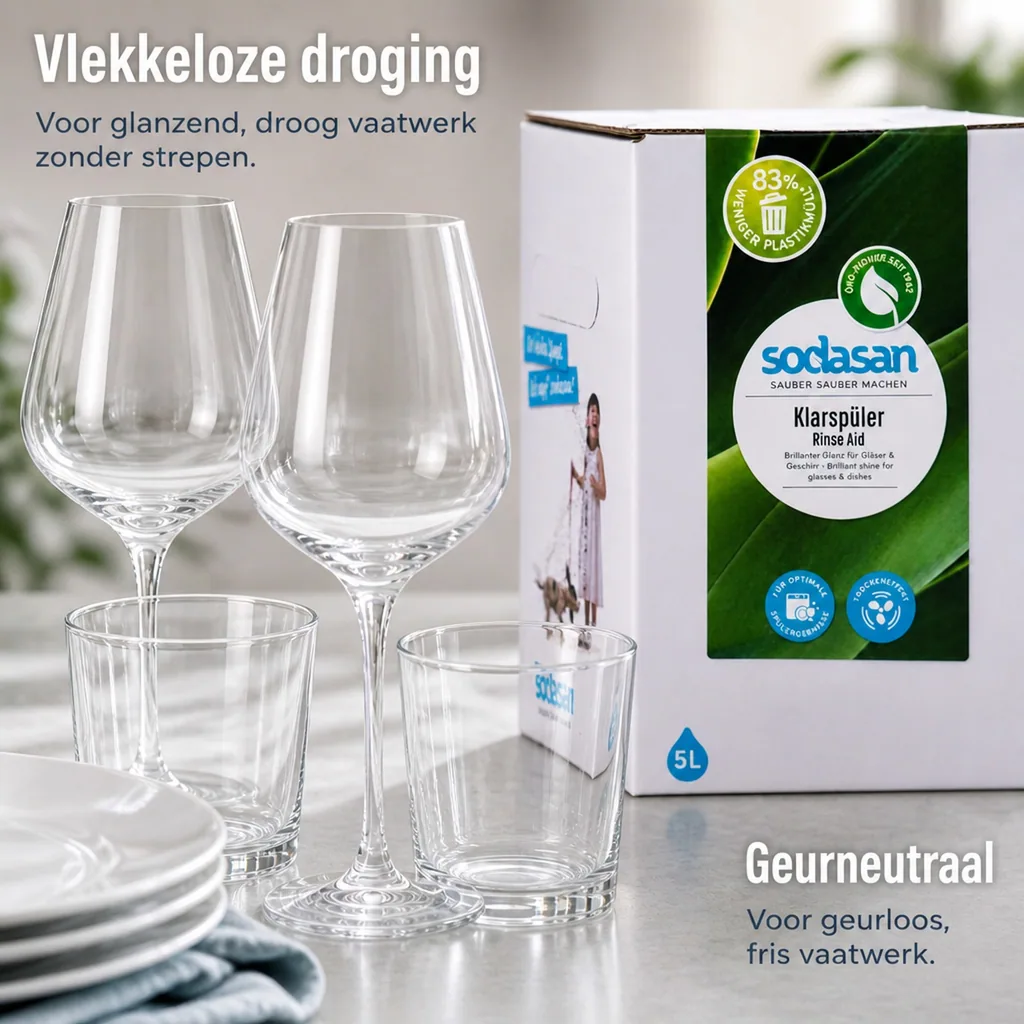 Vaatwasmiddel glansspoelmiddel, 5 liter, ecologisch afwasmiddel glansspoelmiddel