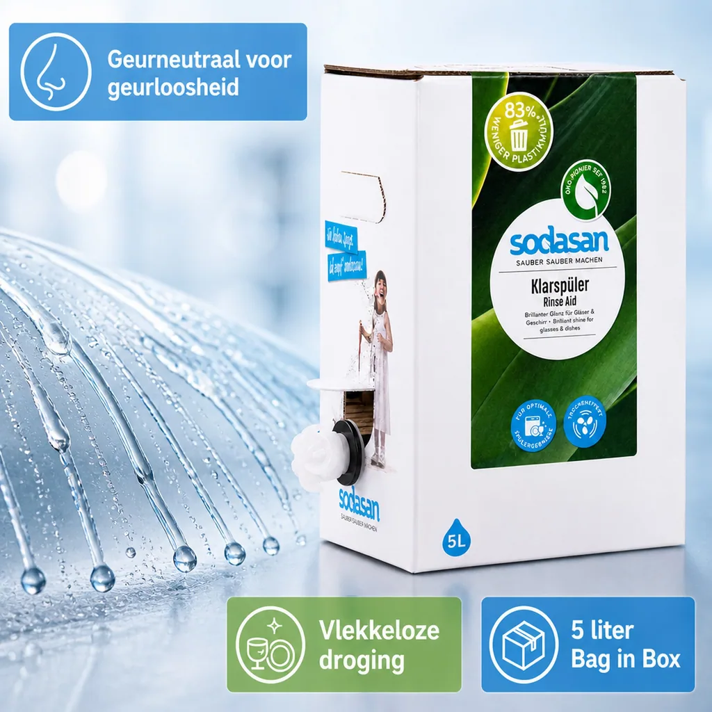Vaatwasmiddel glansspoelmiddel, 5 liter, ecologisch afwasmiddel glansspoelmiddel