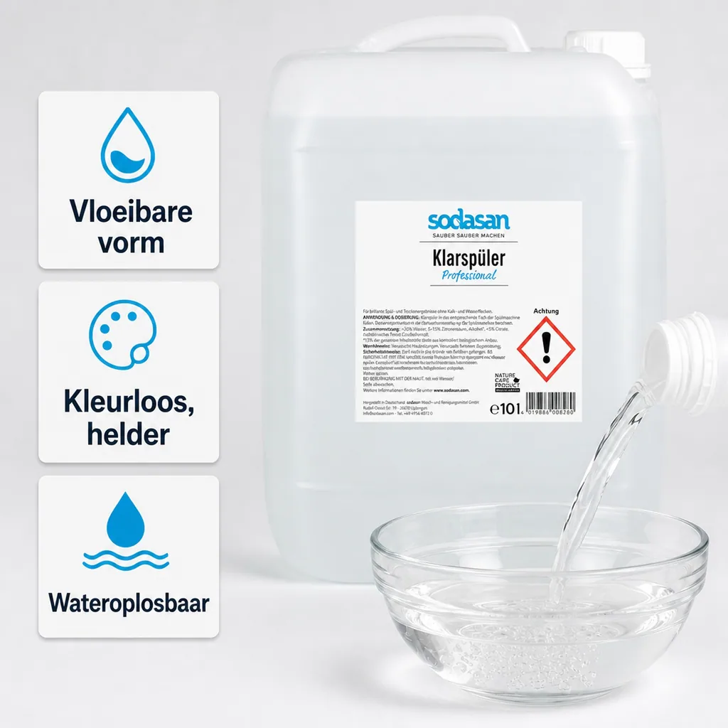 Professionele spoelglans 10 Liter, vaatwasser glansspoelmiddel, professionele glansspoelmiddel