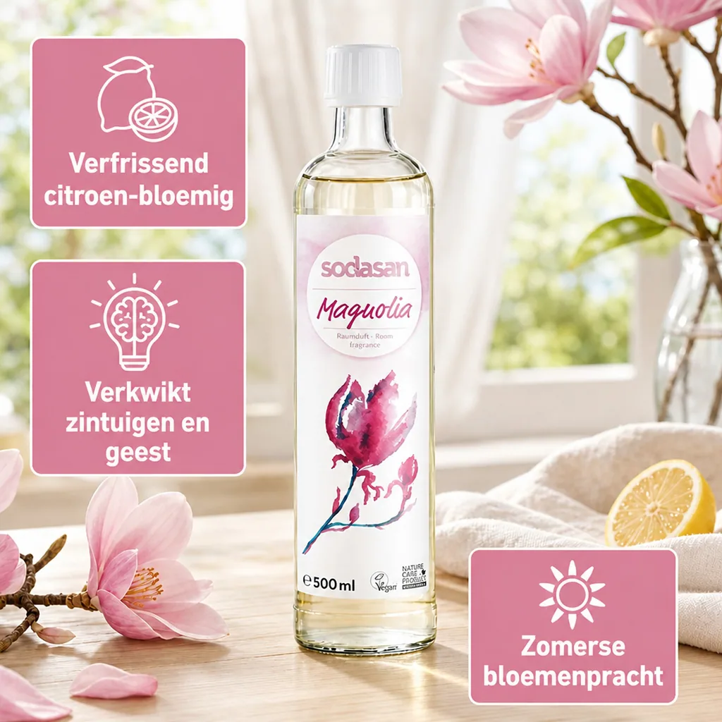Navulling kamergeur magnolia, 500 ml, kamer parfum navulling