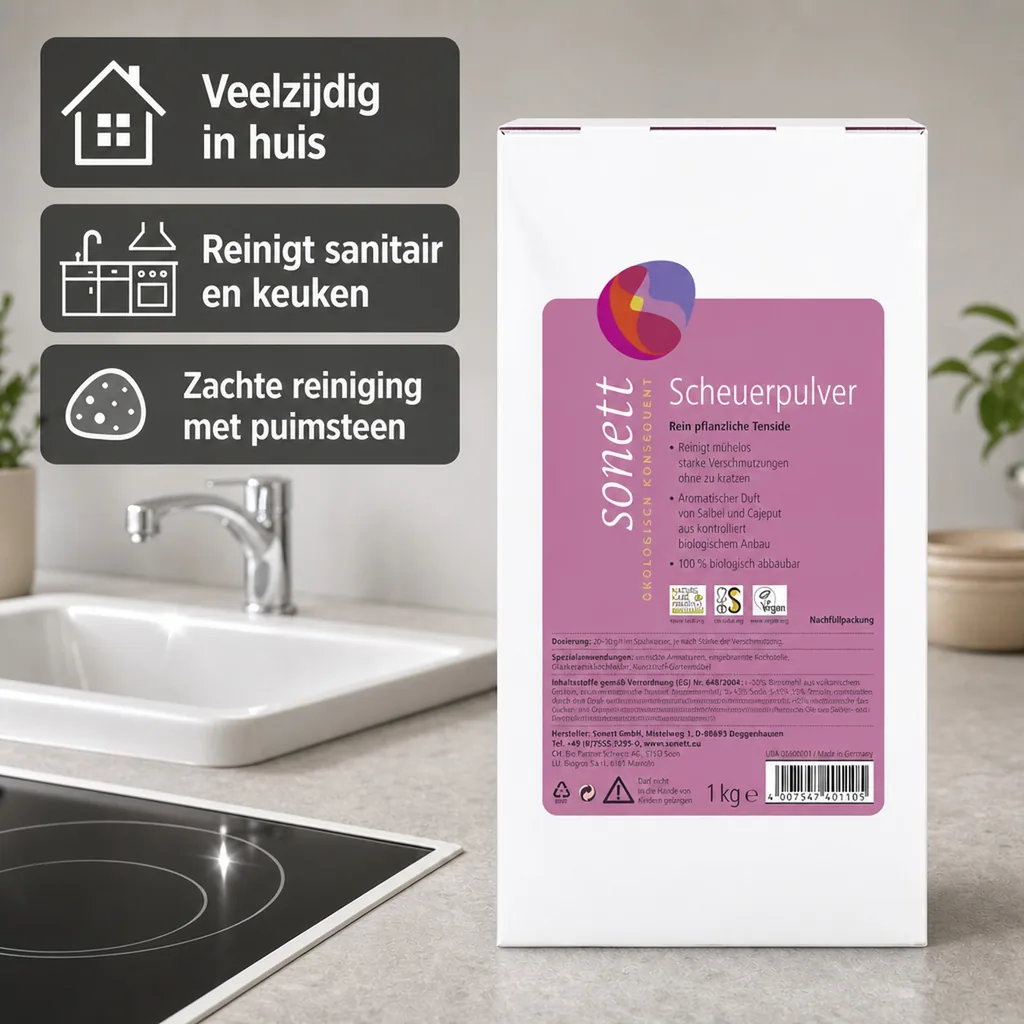 Schuurmiddel 1 kg navulverpakking, schoonmaakpoeder, schuurpoeder