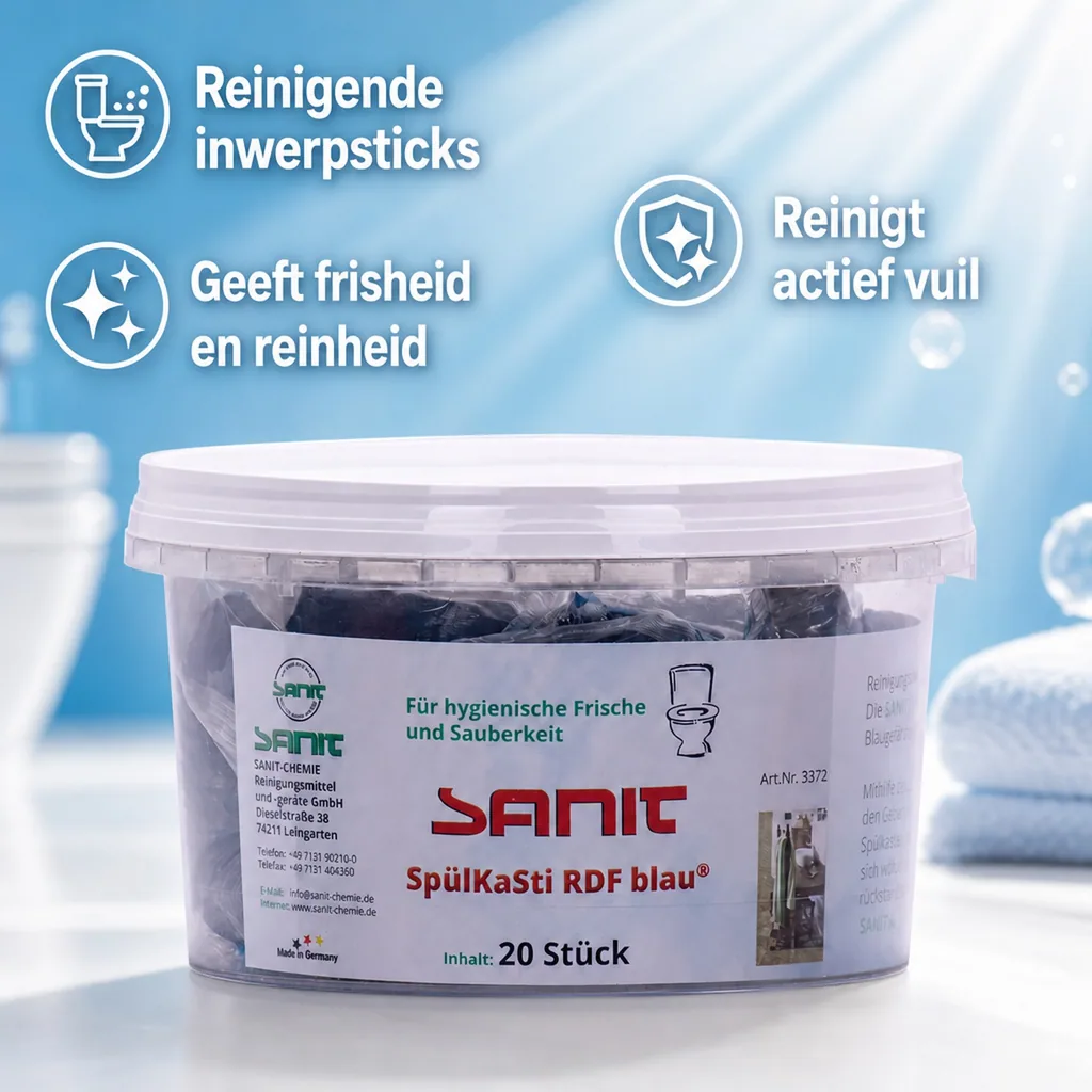 Toiletblokjes 20 stuks, reservoir blokjes, Sanit waterspoelblokjes RDF