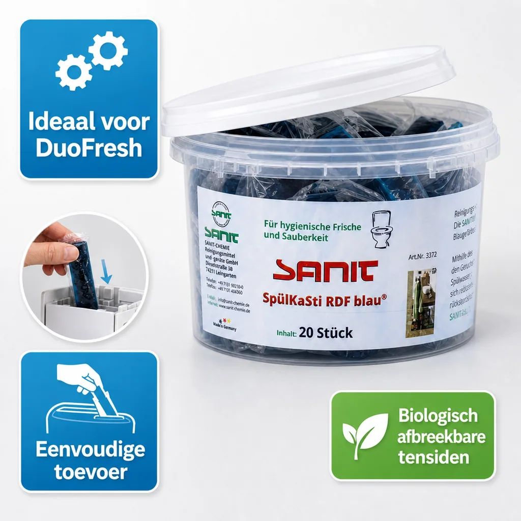 Toiletblokjes 20 stuks, reservoir blokjes, Sanit waterspoelblokjes RDF