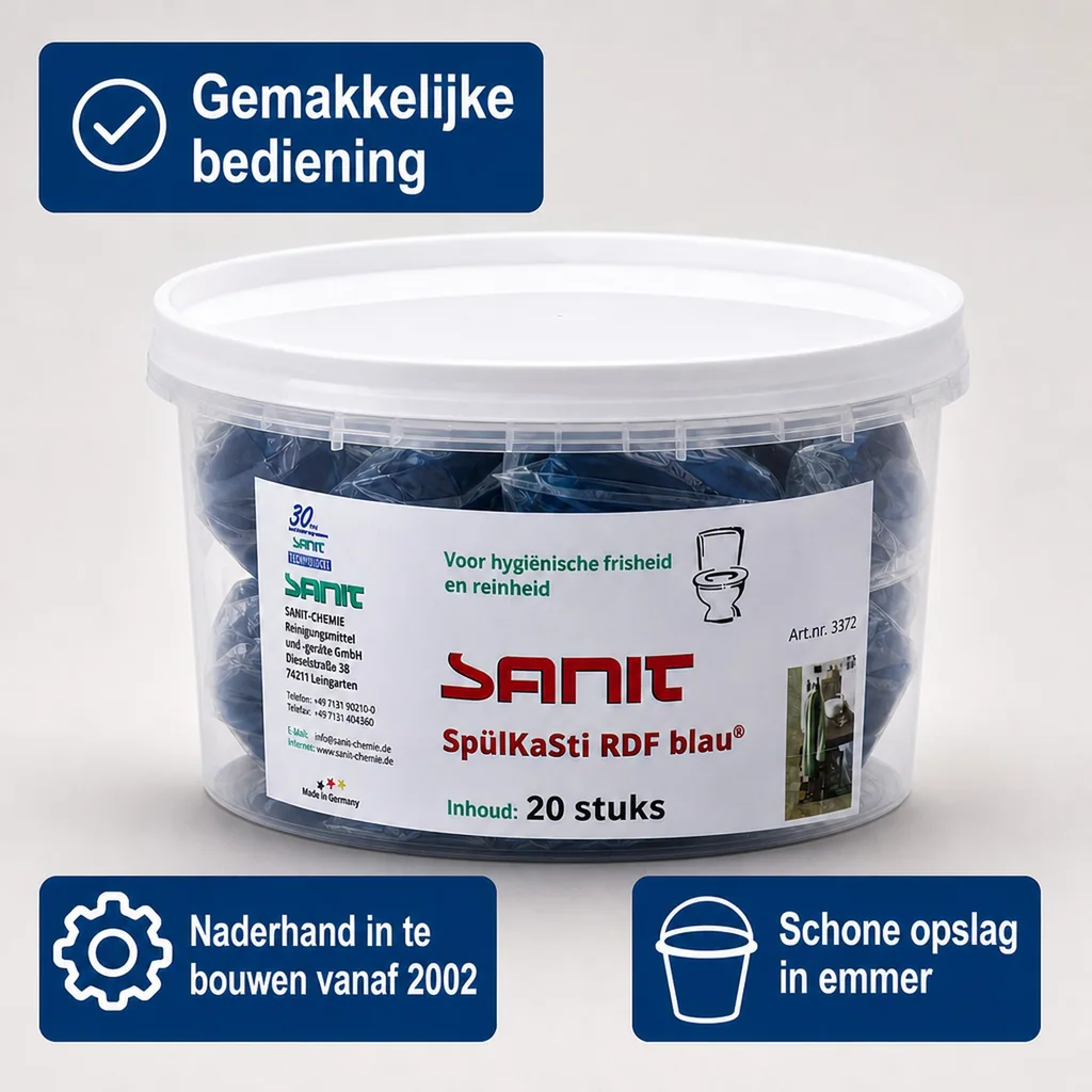 Toiletblokjes 20 stuks, reservoir blokjes, Sanit waterspoelblokjes RDF