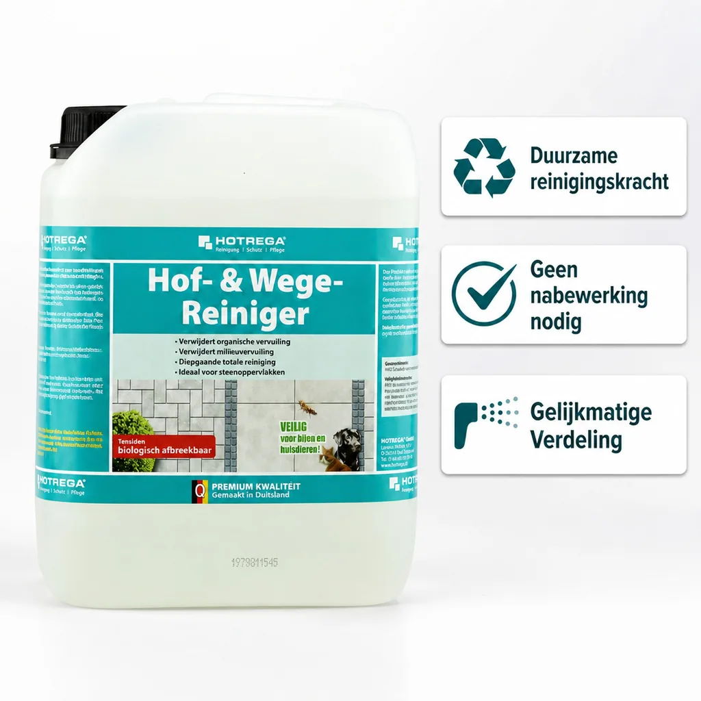 Terrasreiniger, reinigingsmiddel buiten, stenen reiniger, 5 liter concentraat