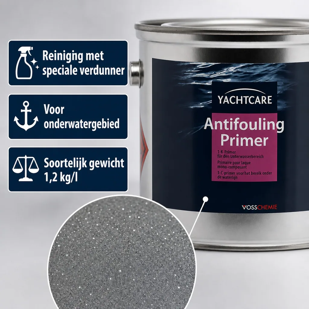 Antifouling Primer 2,5 Liter, boot primer, matt grijs