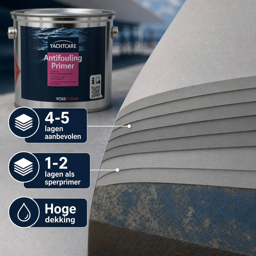 Antifouling Primer 2,5 Liter, boot primer, matt grijs