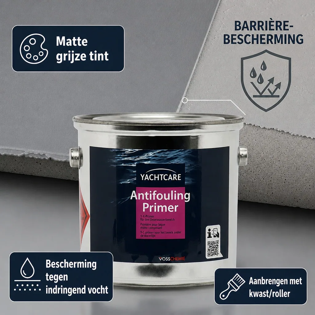 Antifouling Primer 2,5 Liter, boot primer, matt grijs