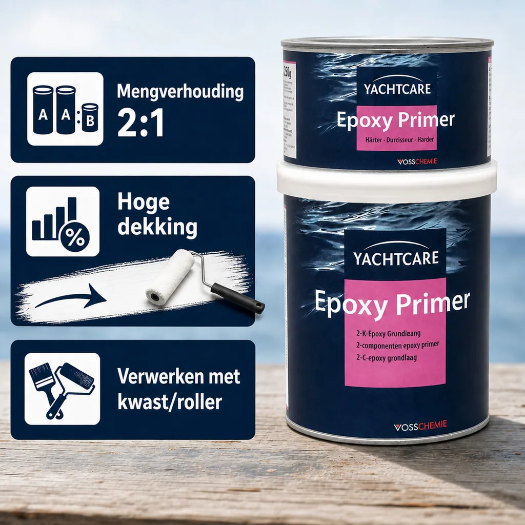 Epoxy Primer, 2K Primer, 750 ml, primer voor antifouling, wit