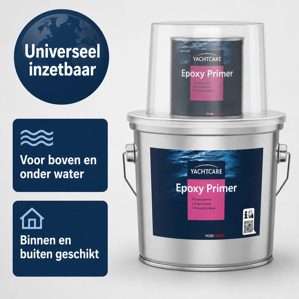 Epoxy primer, 2K epoxy primer, 2,25 liter, primer voor antifouling, witte primer