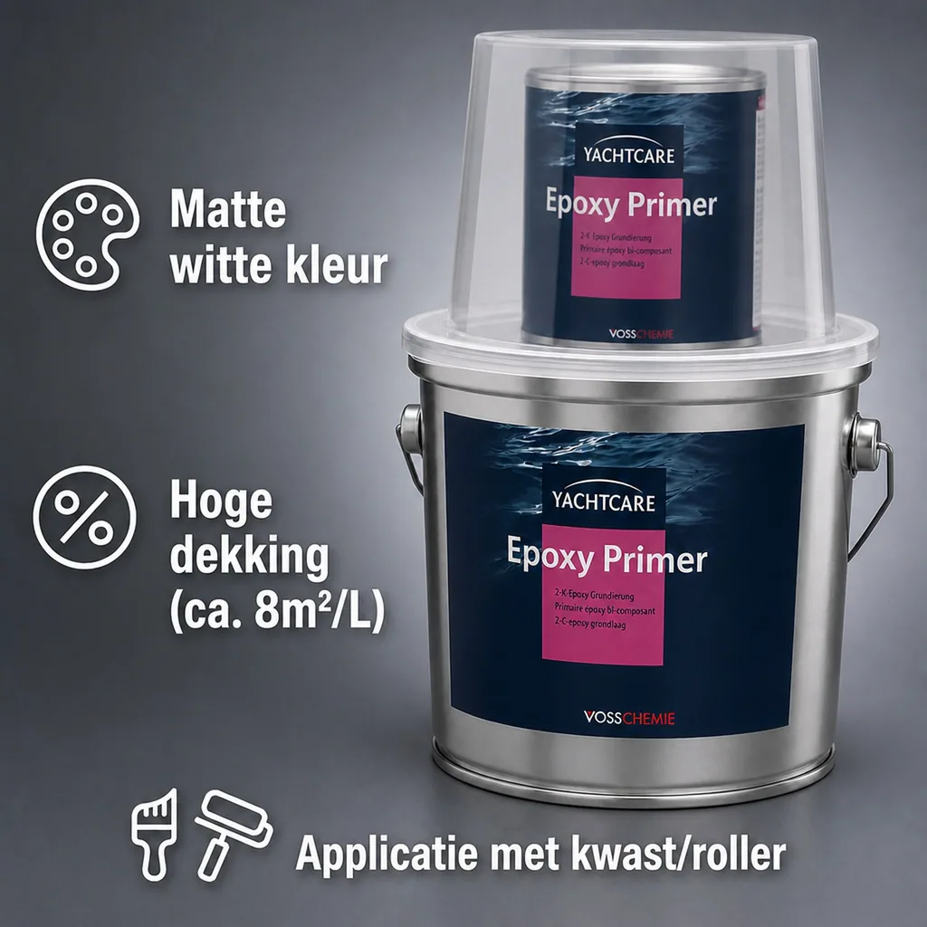 Epoxy primer, 2K epoxy primer, 2,25 liter, primer voor antifouling, witte primer