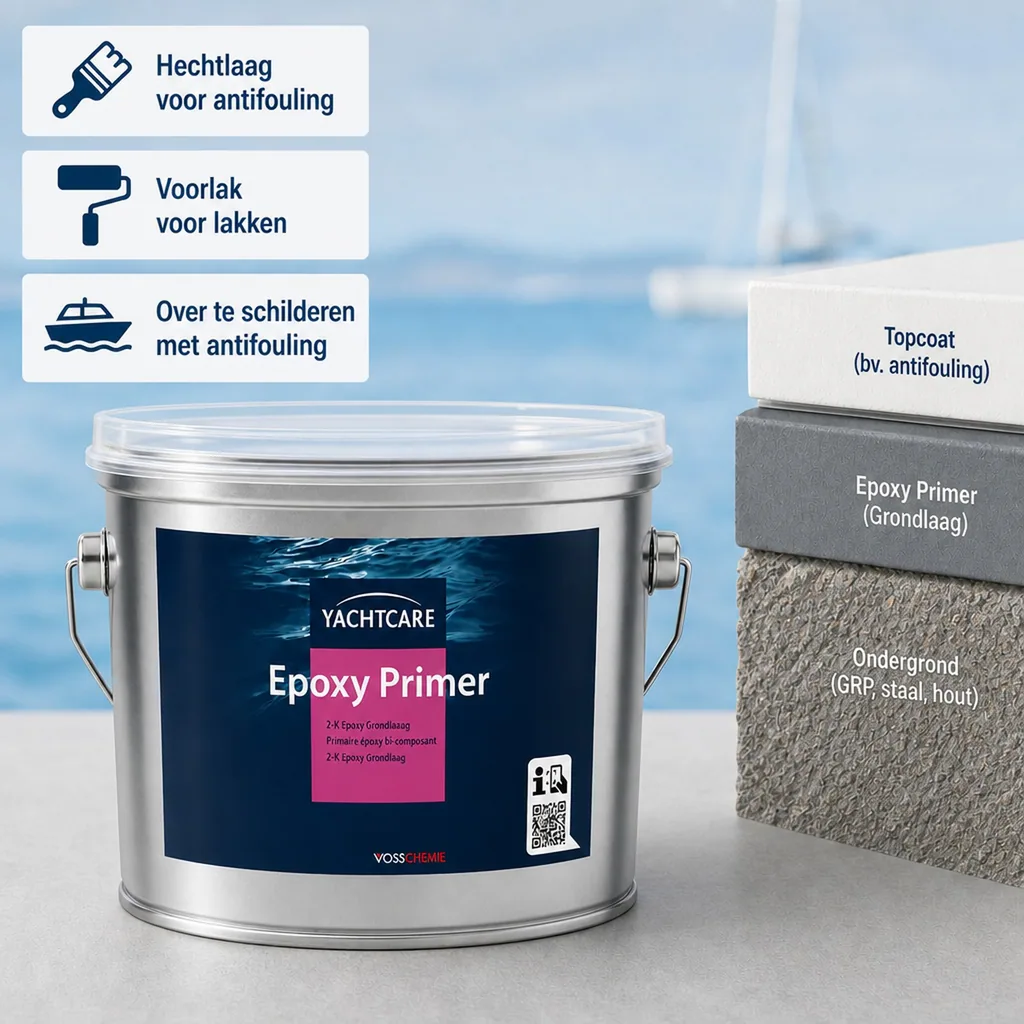 Epoxy primer, 2K epoxy primer, 2,25 liter, primer voor antifouling, witte primer
