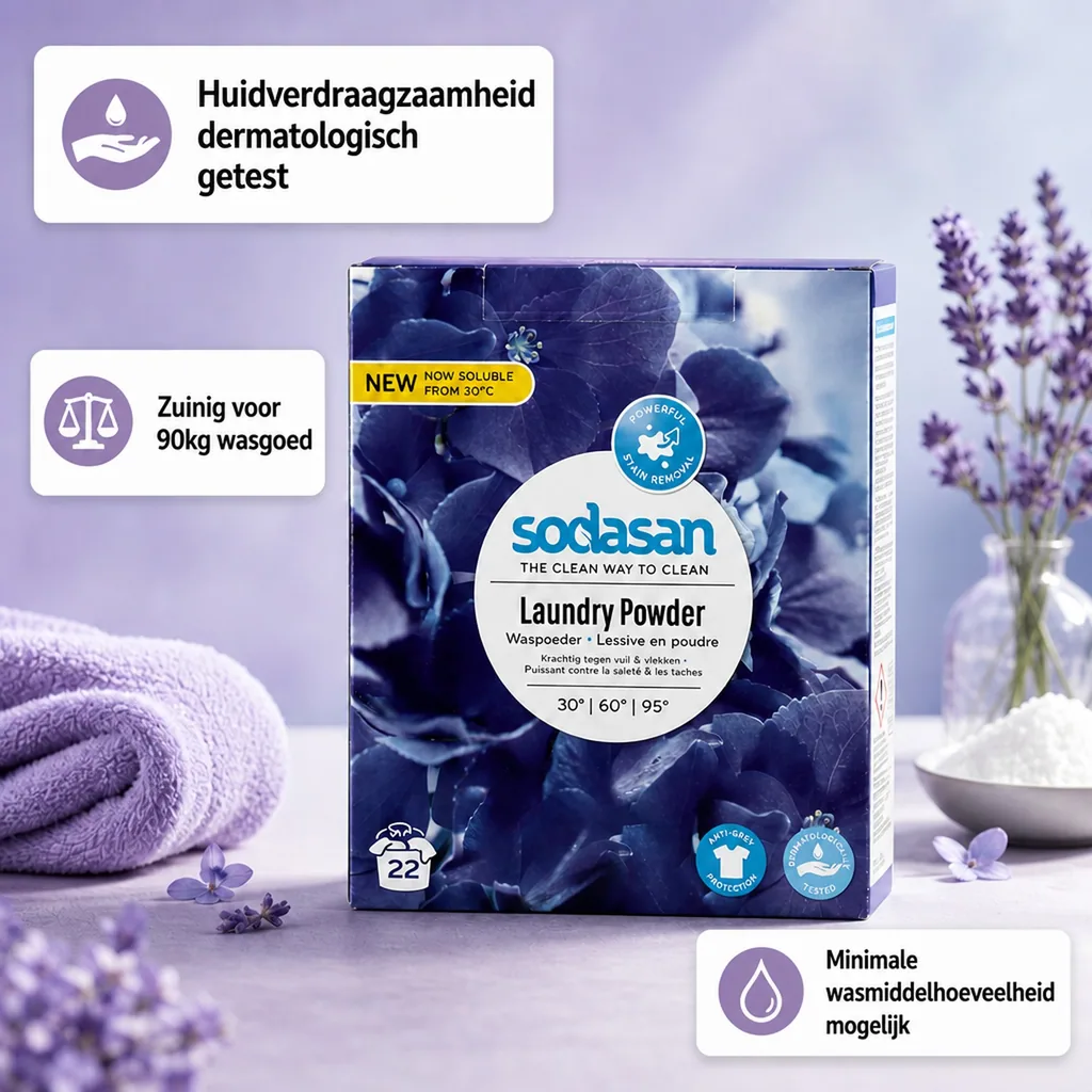 Wasmiddel voor gekleurde was, waspoeder kleur, kleurwasmiddel lavendel, 1,01 kg