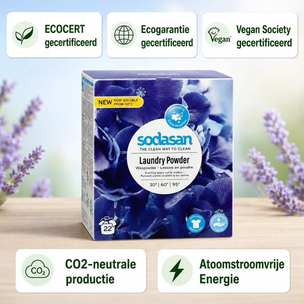 Wasmiddel voor gekleurde was, waspoeder kleur, kleurwasmiddel lavendel, 1,01 kg