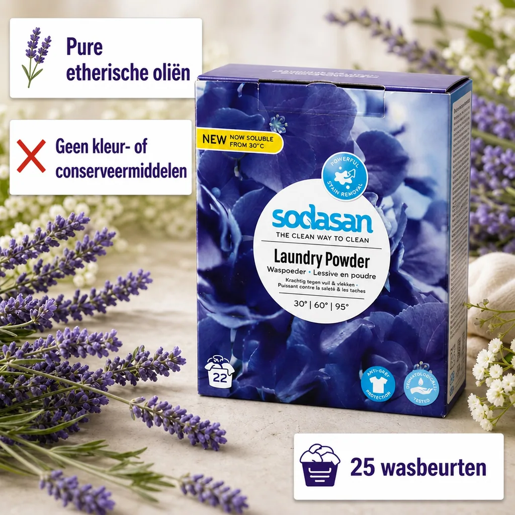 Wasmiddel voor gekleurde was, waspoeder kleur, kleurwasmiddel lavendel, 1,01 kg