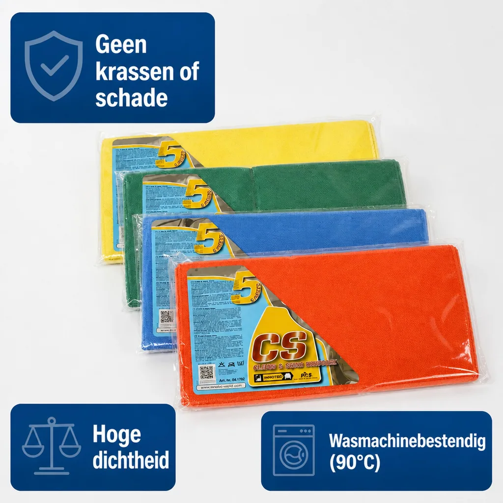 Poetsdoeken, polijstdoeken, rode poetsdoek, reinigingsdoeken, 5 stuks