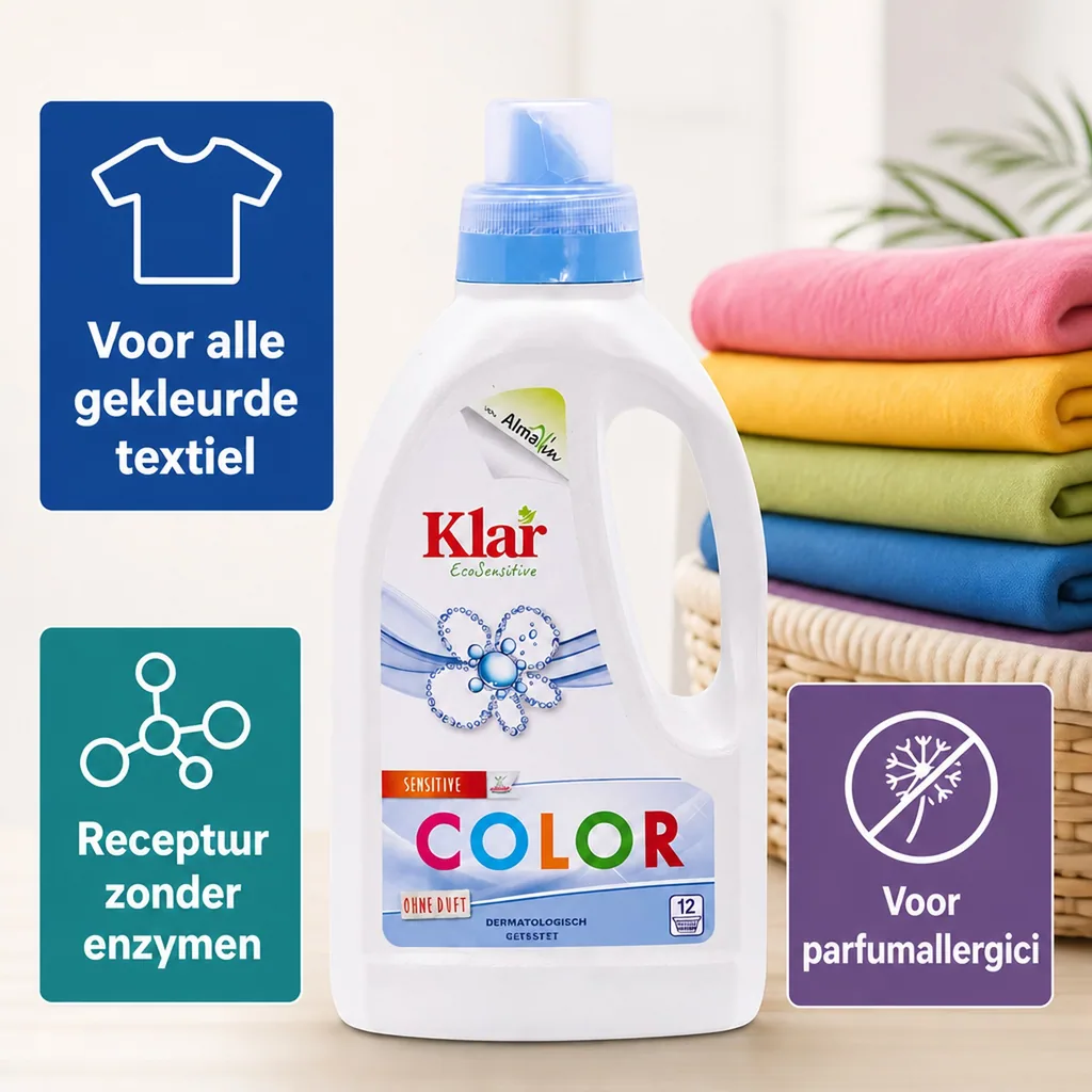 Wasmiddel kleur, vloeibaar wasmiddel, wasmiddel zonder parfum, 750 ml