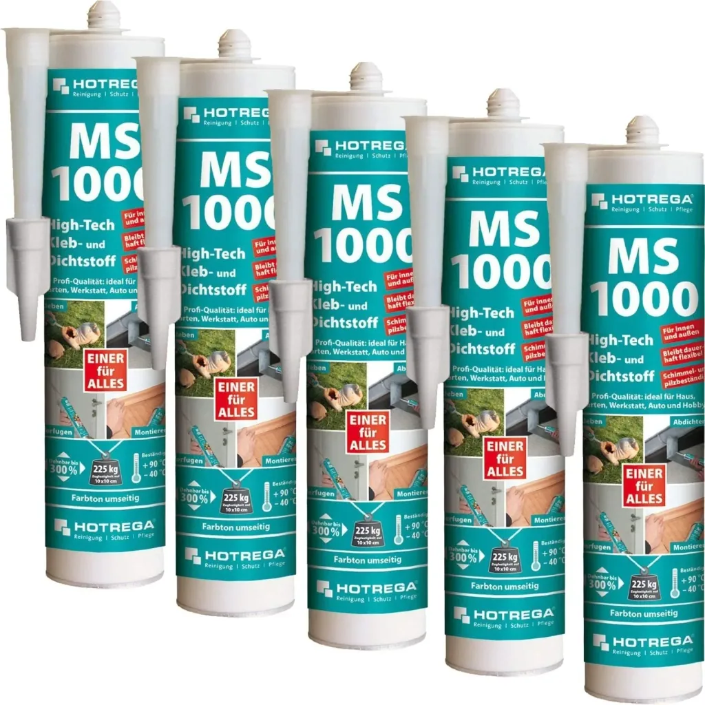 Transparante lijm, kristalheldere lijm, hoge kwaliteit kit, 5 x 290 ml