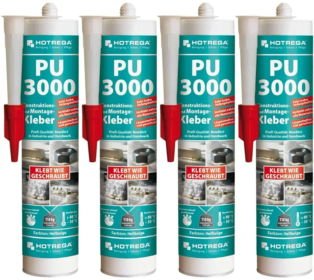 PU constructielijm, Montagelijm, Constructielijm, 4 x 310 ml