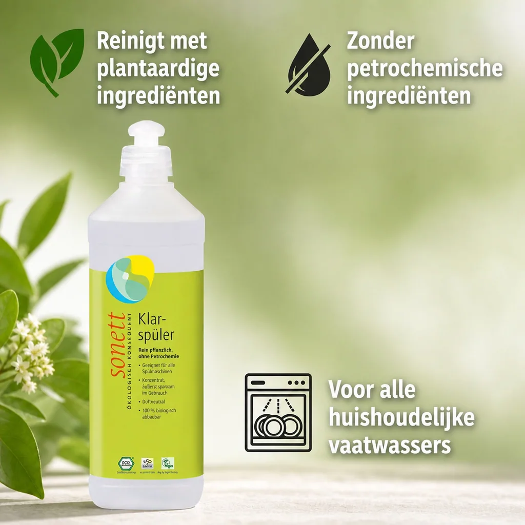 Vaatwasser glansspoelmiddel 2 x 500 ml, Natuurlijk glansspoelmiddel