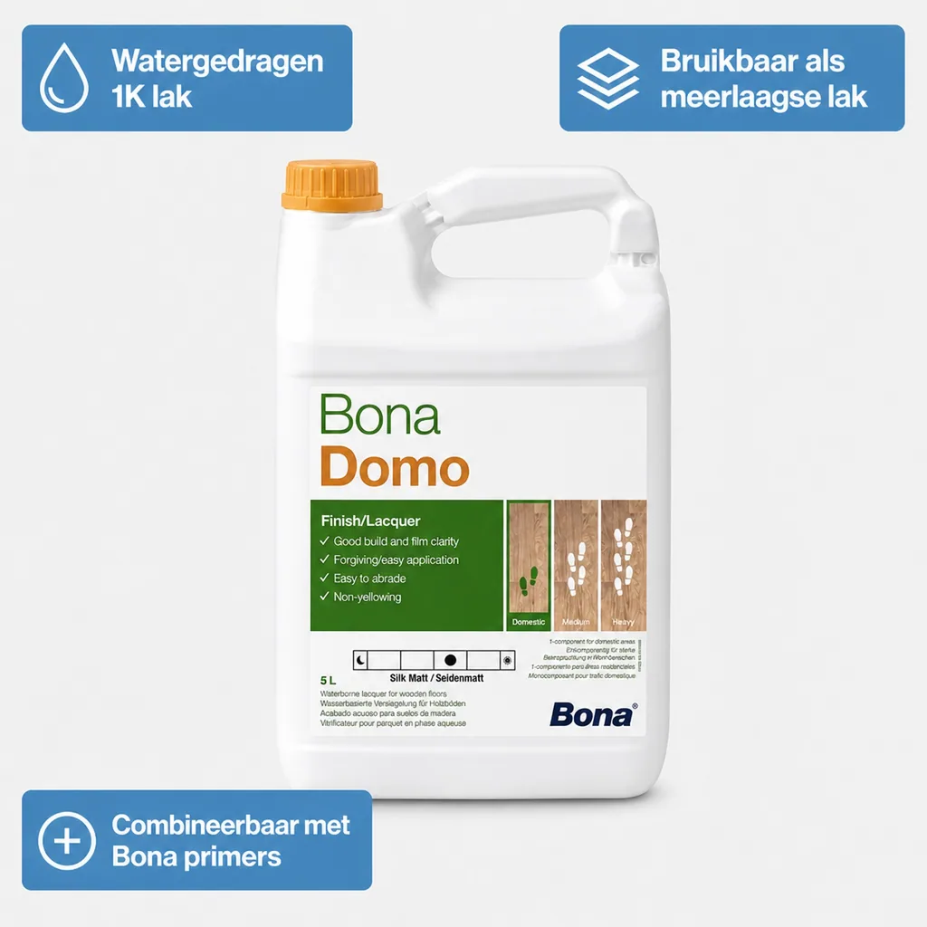 Watergedragen lak 5 Liter, halbmatt, 1K waterlak, vloerlak waterbasis