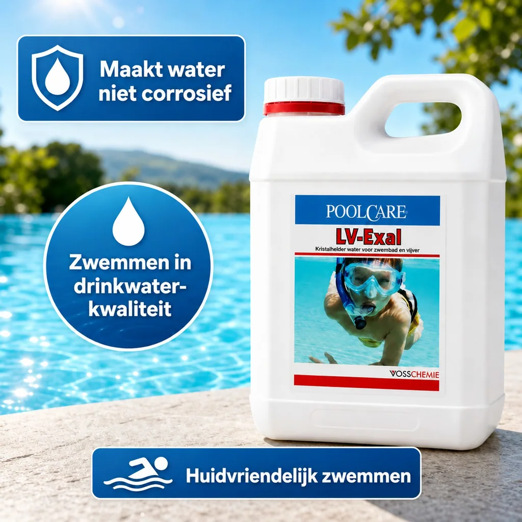 Algenbestrijding zwembad, Waterbehandeling zwembad chloorvrij, 1 Liter, Algen voorkomen zwembad