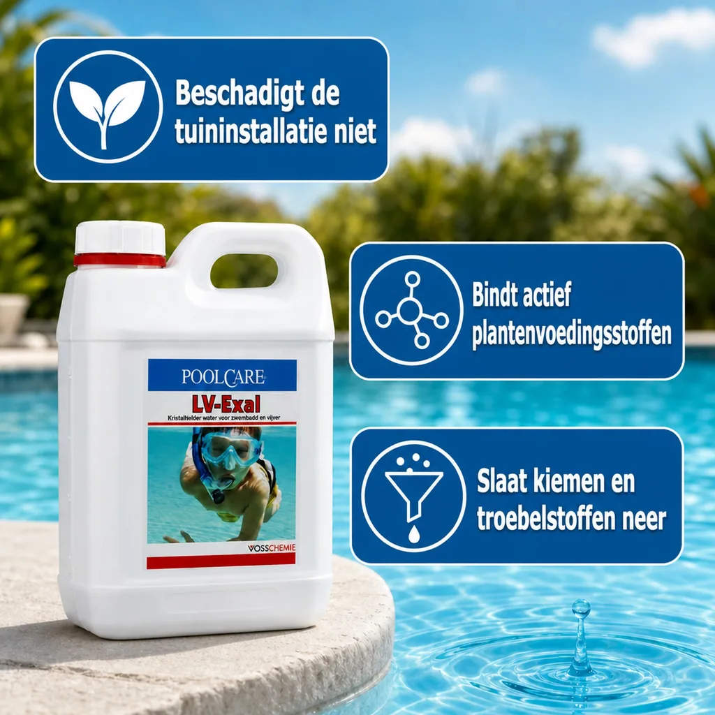 Algenbestrijding zwembad, Waterbehandeling zwembad chloorvrij, 1 Liter, Algen voorkomen zwembad