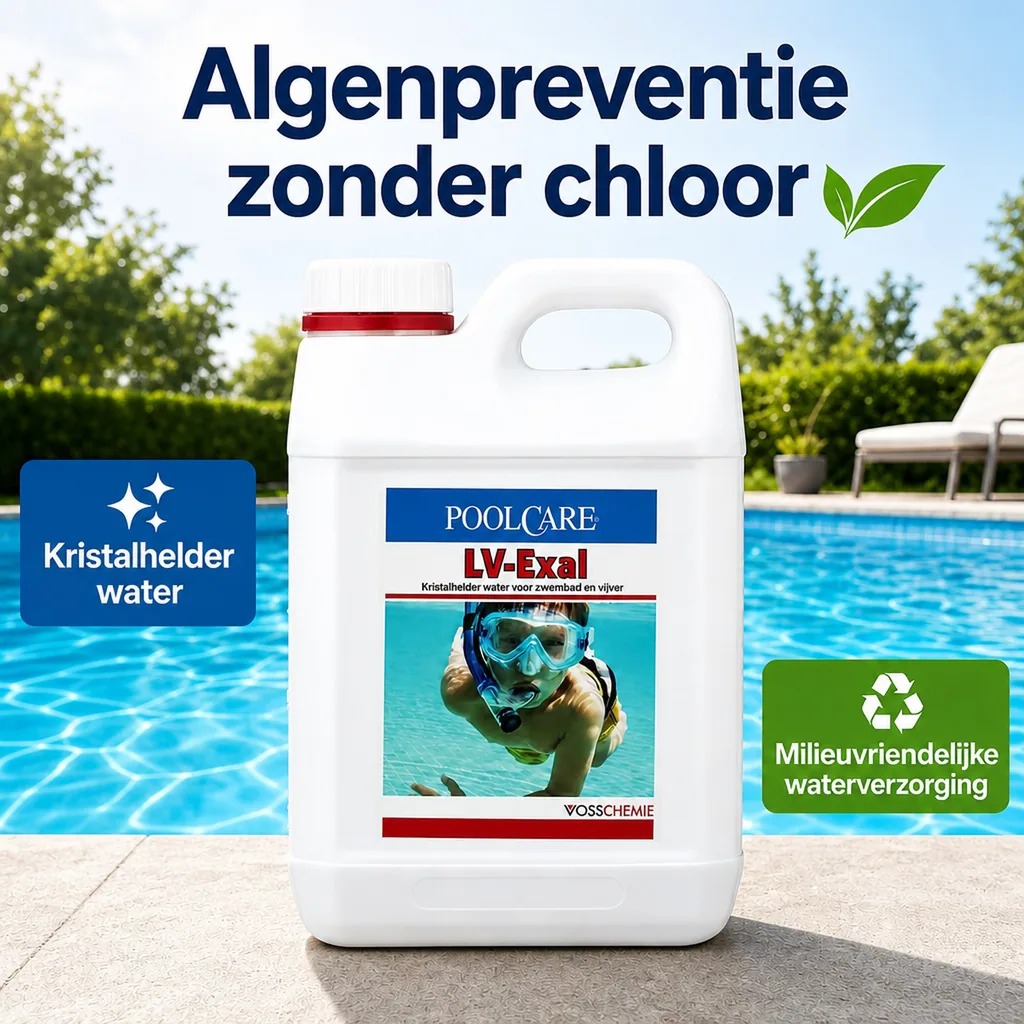 Algenbestrijding zwembad, Waterbehandeling zwembad chloorvrij, 1 Liter, Algen voorkomen zwembad