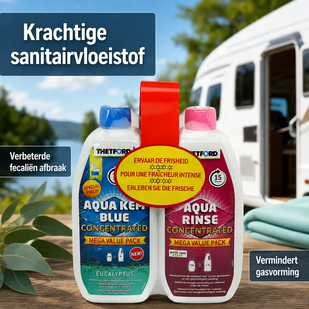 THETFORD duopakket Aqua Kem Blue Eucalyptus 0,78 liter en Aqua Rinse 0,75 liter