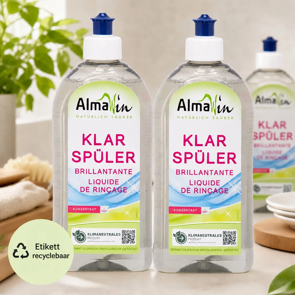 Vaatwasser glansspoelmiddel, 2 x 500 ml, natuurlijk glansspoelmiddel