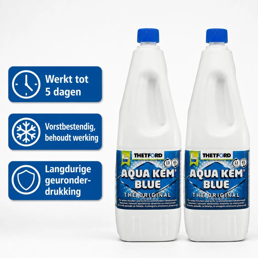 Toiletvloeistof, camping toilet vloeistof, 2 x 2 Liter, mobiel toilet vloeistof, toiletvloeistof camping