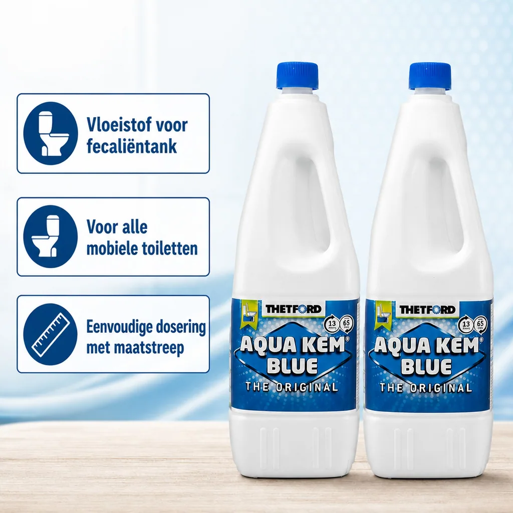 Toiletvloeistof, camping toilet vloeistof, 2 x 2 Liter, mobiel toilet vloeistof, toiletvloeistof camping