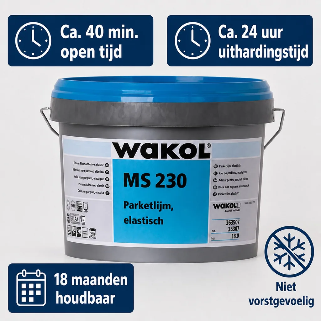 Parketlijm elastisch 18kg, MS Polymeer, Parket kleefstof elastisch