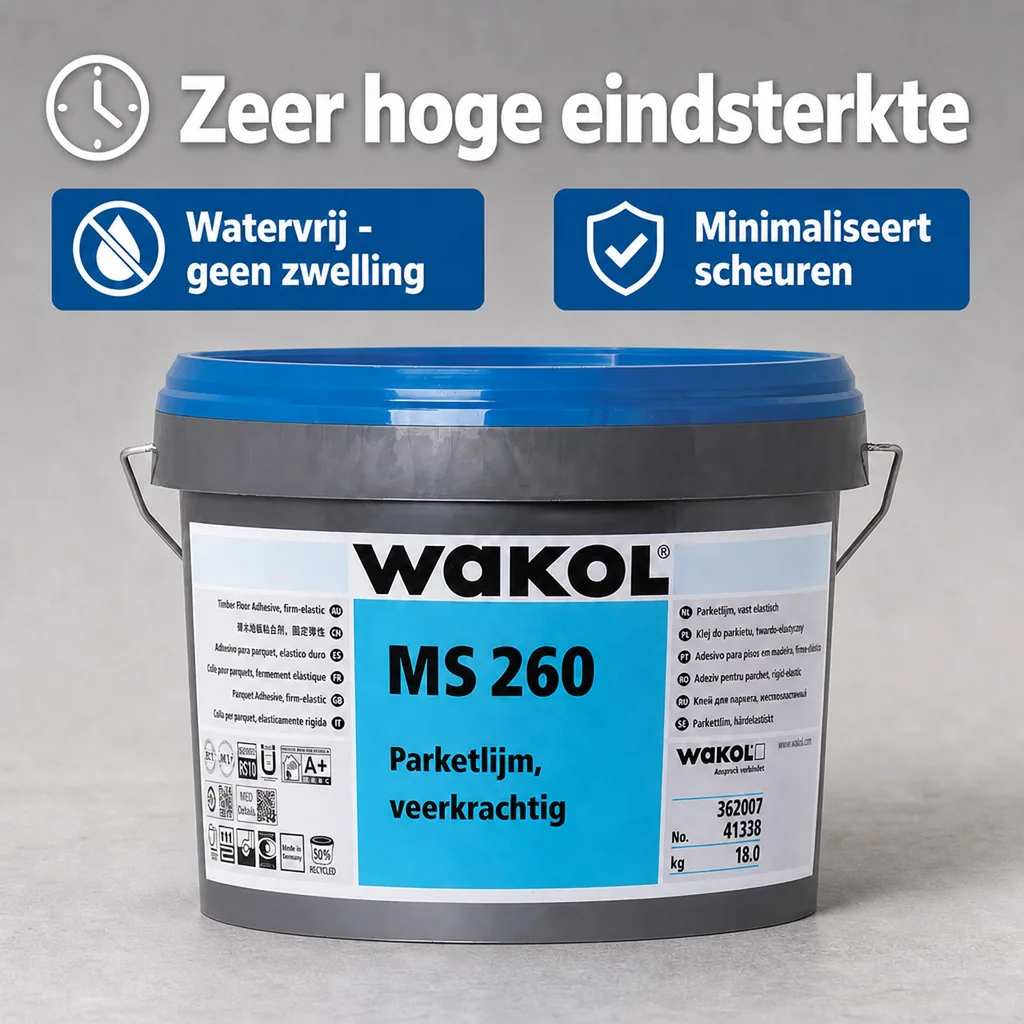 Parketlijm, elastische parketlijm, WAKOL MS 260 Parkettklebstoff festelastisch 18kg