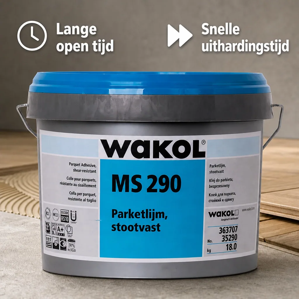 Parketlijm schuifvast, 18kg, weekmakervrije parketlijm