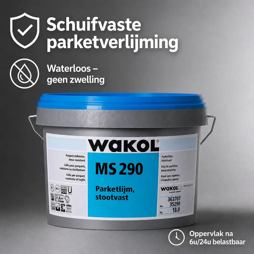 Parketlijm schuifvast, 18kg, weekmakervrije parketlijm