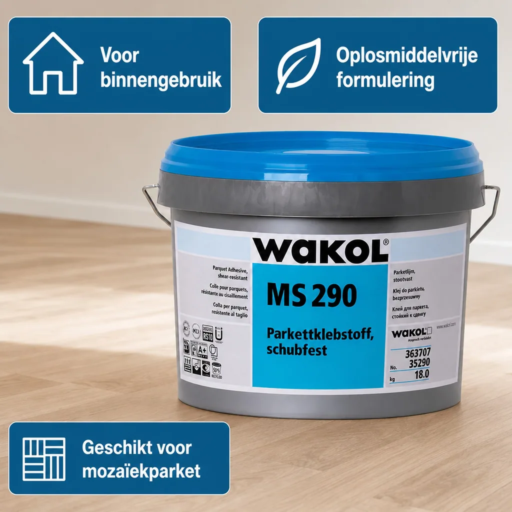 Parketlijm schuifvast, 18kg, weekmakervrije parketlijm
