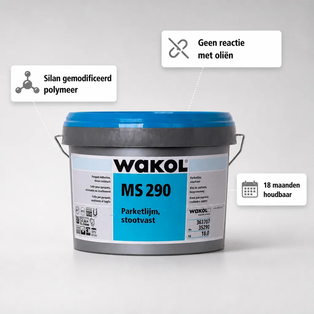 Parketlijm schuifvast, 18kg, weekmakervrije parketlijm