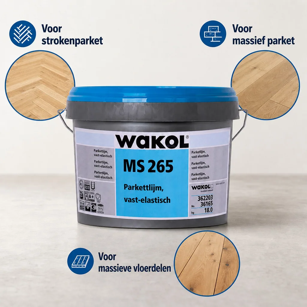 Parketlijm 18kg, festelastisch, weekmakervrije parketlijm